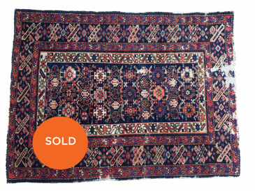 #29 Caucasian Blossom Rug, Antique 2'10"x 3'10" 