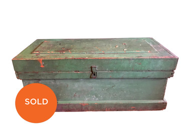 1920s Green Carpenter's Tool Chest, Antique