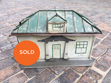 Tiny Tin House with Standing Seam Roof, Antique Folk Art