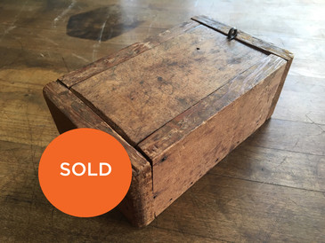 Handmade Pine Hinged Top Box, Antique