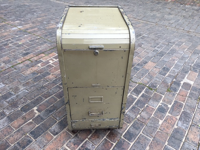 Industrial Steel File Cabinet With Roll Top Vintage Opal Stackhouse