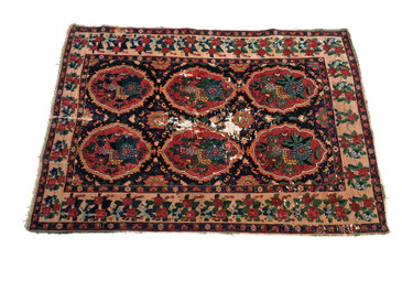 #34 Bahktiari Persian Rug, Antique 6'2"x 8'8" SOLD