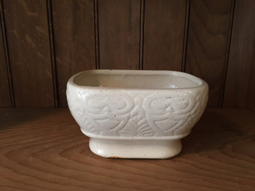Cream Speckled Planter, Vintage
