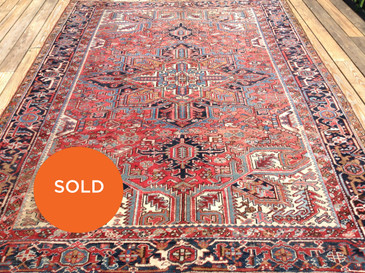 #2 Heriz Persian Rug, Vintage 7'4"x 10'2"