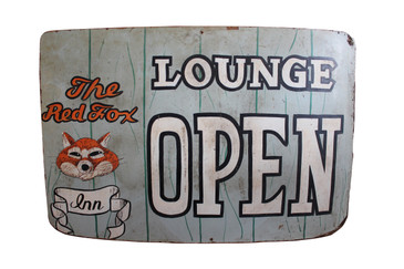 The Red Fox Inn, Vintage Hand-painted Lounge Sign SOLD