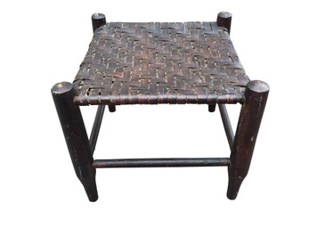 Woven Split Reed Foot Stool, Vintage SOLD