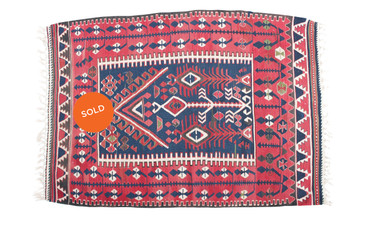 #53 Kurdish Prayer Kilim, Vintage 3'6"x5'2" SOLD