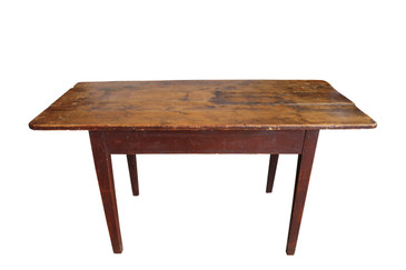 Farmhouse Work Table with Old Red Paint, Antique