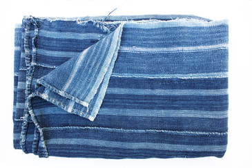 African Indigo Cotton Throw, Vintage no.3