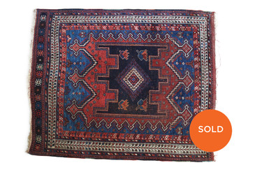 #63 Persian Afshar Rug, Antique 3'8"x4'6"