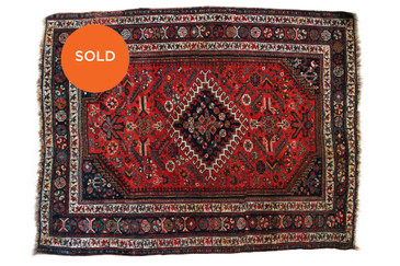#64 Persian Qashqai Rug, Antique 3'9"x5'1" SOLD