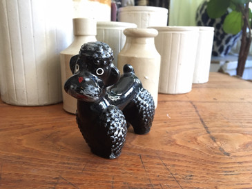 Redware Poodle Figurine, Vintage c. 1950s SOLD 