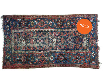 #68 Kurdish Village Rug, Antique, 3'4" x 6' 
