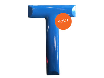 Oversized Original Porcelain Enameled Letter "T", c. 1950s  