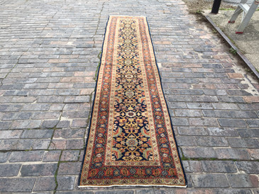 #76 Narrow Hamadan Runner Rug, Vintage 2'1"x 10' 