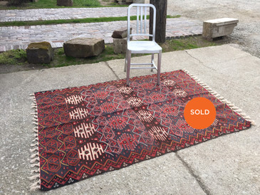 #77 Kilim Rug, Central Asia Vintage 4'4"x6'2"