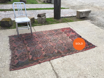 #78 Kilim Rug, Kazakhstan Vintage 4'4"x 6'8" SOLD