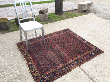 #80 Afshar Persian Rug, Antique 4'1"x4'11" SOLD