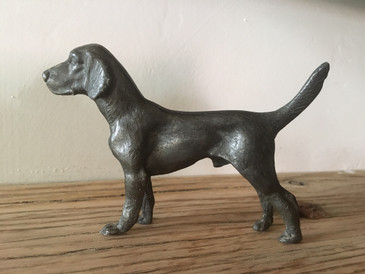 Small Metal Hunting Dog Figurine, Antique SOLD