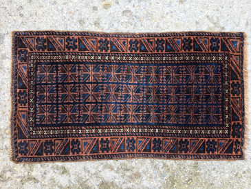 #82 Persian Baluch Rug, Antique 1'11"x 3'6" SOLD