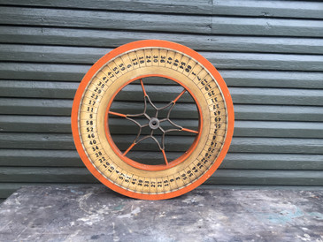 Orange Wooden Gaming Wheel, 1930s 