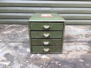 Small Metal Green File Away Organizer, SOLD