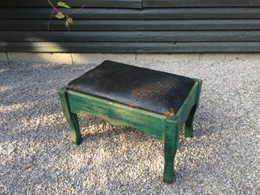 Emerald Green Footstool, Antique