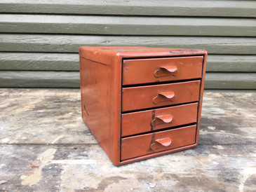 Small Metal Red File Away Organizer, SOLD