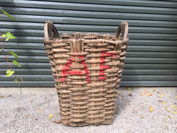 Grape Gathering Splint Basket , Portuguese c. 1940s