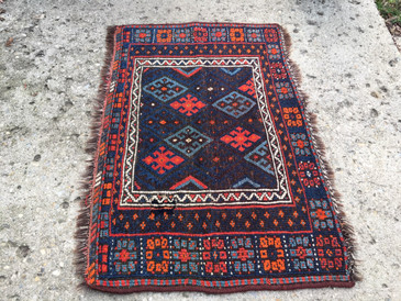 #88 Antique 2'8 x 3'11 Jaff Persian Rug 