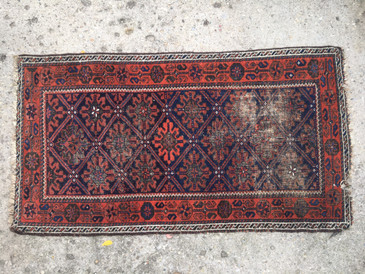 #89 Worn Persian Baluch Tribal Rug, Antique 2'6" x 4'9" SOLD