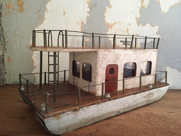 American Folk Art Pontoon Boat, c.1950s 