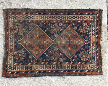 #99 Qashqai 2'10"x 4'3" Persian Rug, c.1890s