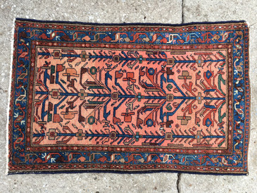 #100 Hamadan 3'3"x5' Persian Rug, c.1920