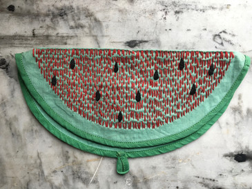 American Folk Art Embroidered Watermelon, Antique