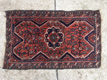 #102 Qashqai 2'9"x4'5" Persian Rug, c.1930