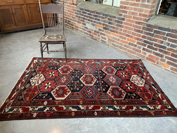 #105 Bakhtiari 4'9x7'1 Persian Rug, c.1930