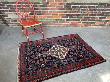 #107 Hamadan Persian 3'6x5' Rug, c.1930
