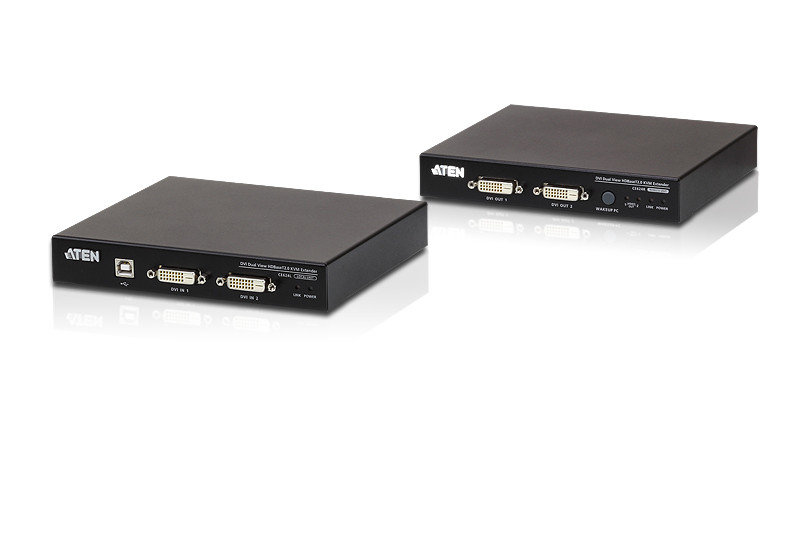 ATEN CE624: USB DVI Dual View HDBaseT™ 2.0 KVM Extender (1920 x 1200 @100 m  or 150m) - aten-kvm.com