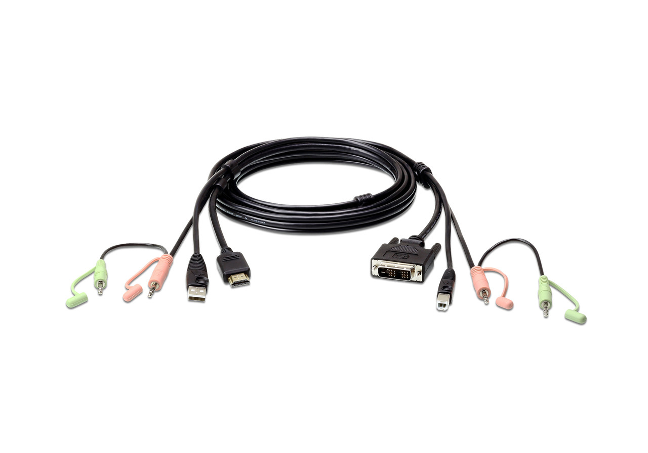 ATEN 2L-7D02DH: 1.8M USB HDMI to DVI-D KVM Cable with Audio - aten-kvm.com