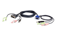 ATEN 2L-7DX3U: 3M USB VGA to DVI-A KVM Cable with Audio