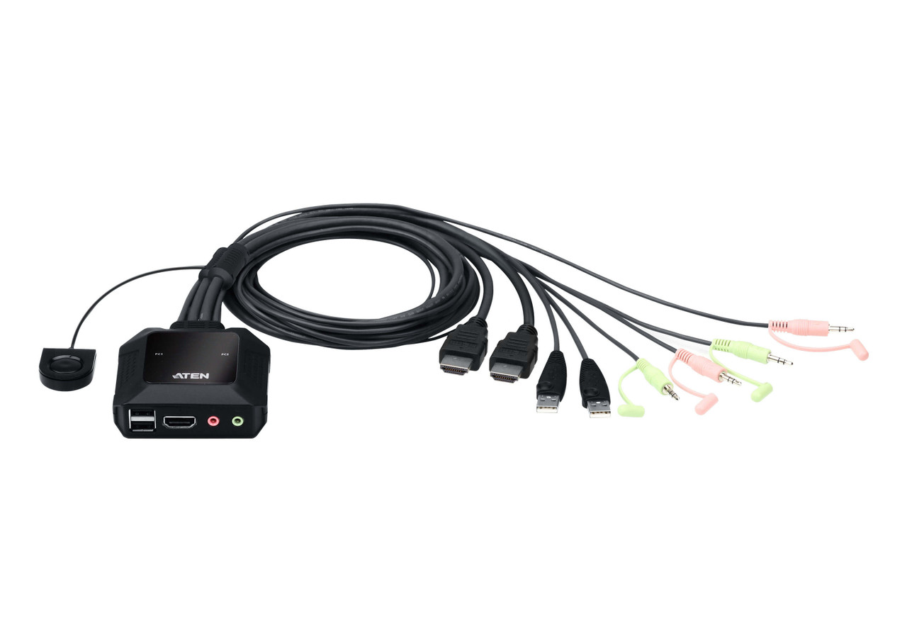 CS22H: 2-Port USB 4K HDMI Cable KVM Switch with Remote Port Selector - aten- kvm.com