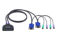 CS62: 2-Port Petite KVM Switch with Attached Cables
