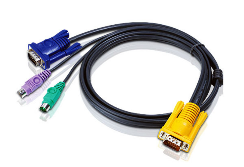 ATEN 2L-5203P: 10FT SPHD15(M)-HD15M/DIN6M Cable F/CS1208L/CS1216L -  aten-kvm.com