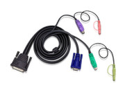 ATEN 2L-1705P: 15FT DB25(M)-HD15M/DIN6M KVM Cable F/CS228 CS428