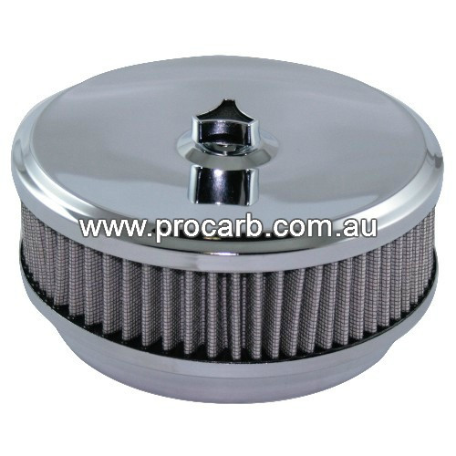 CARTER BBD 2BBL CHROME 6" x 2 5/8" COTTON WASHABLE AIR FILTER PART 16