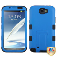 Rubberized Light Blue/Black TUFF Hybrid Phone Protector Cover (with Stand)