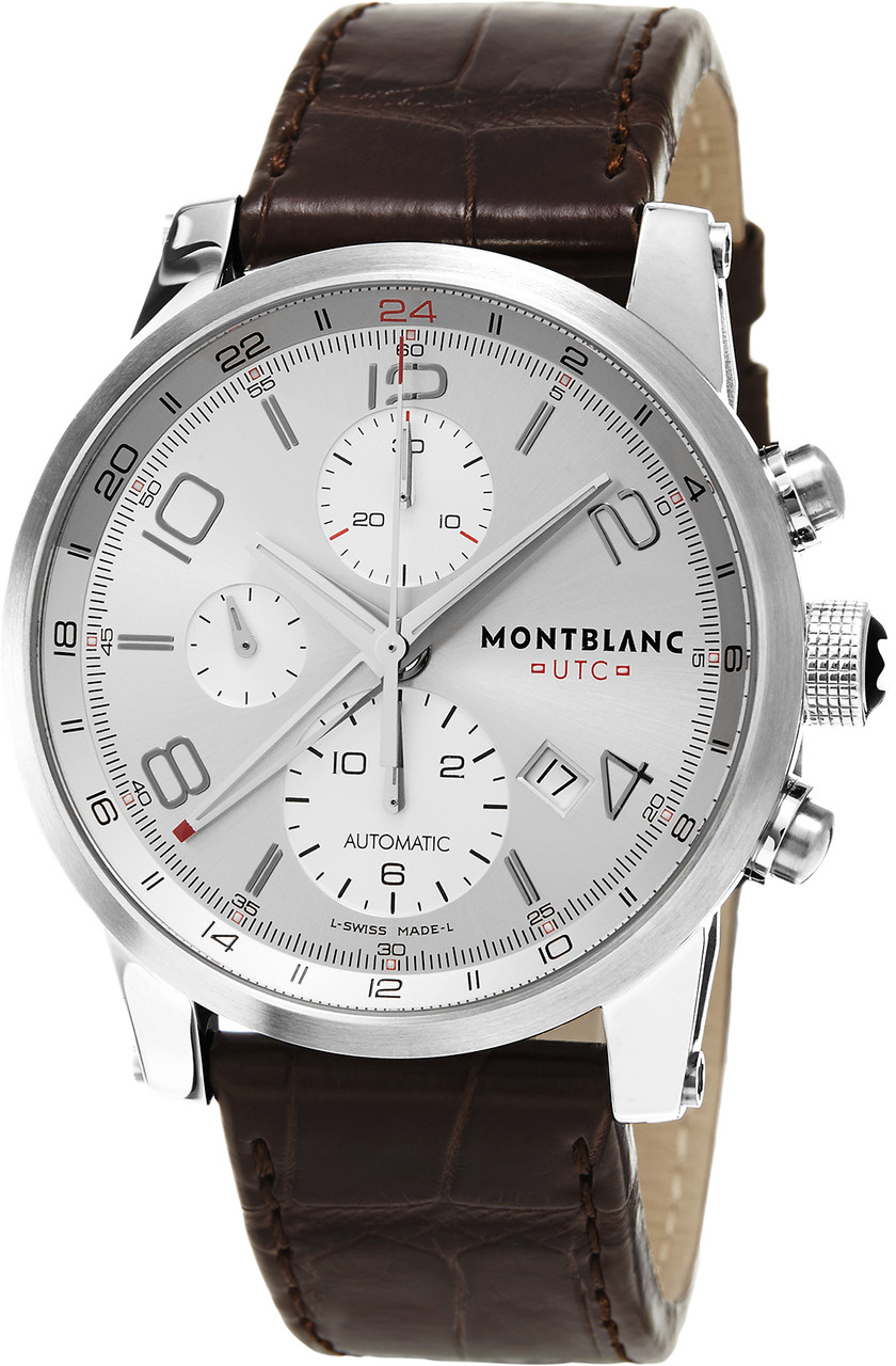 montblanc timewalker chronovoyager utc men's stainless steel swiss automatic watch 107303