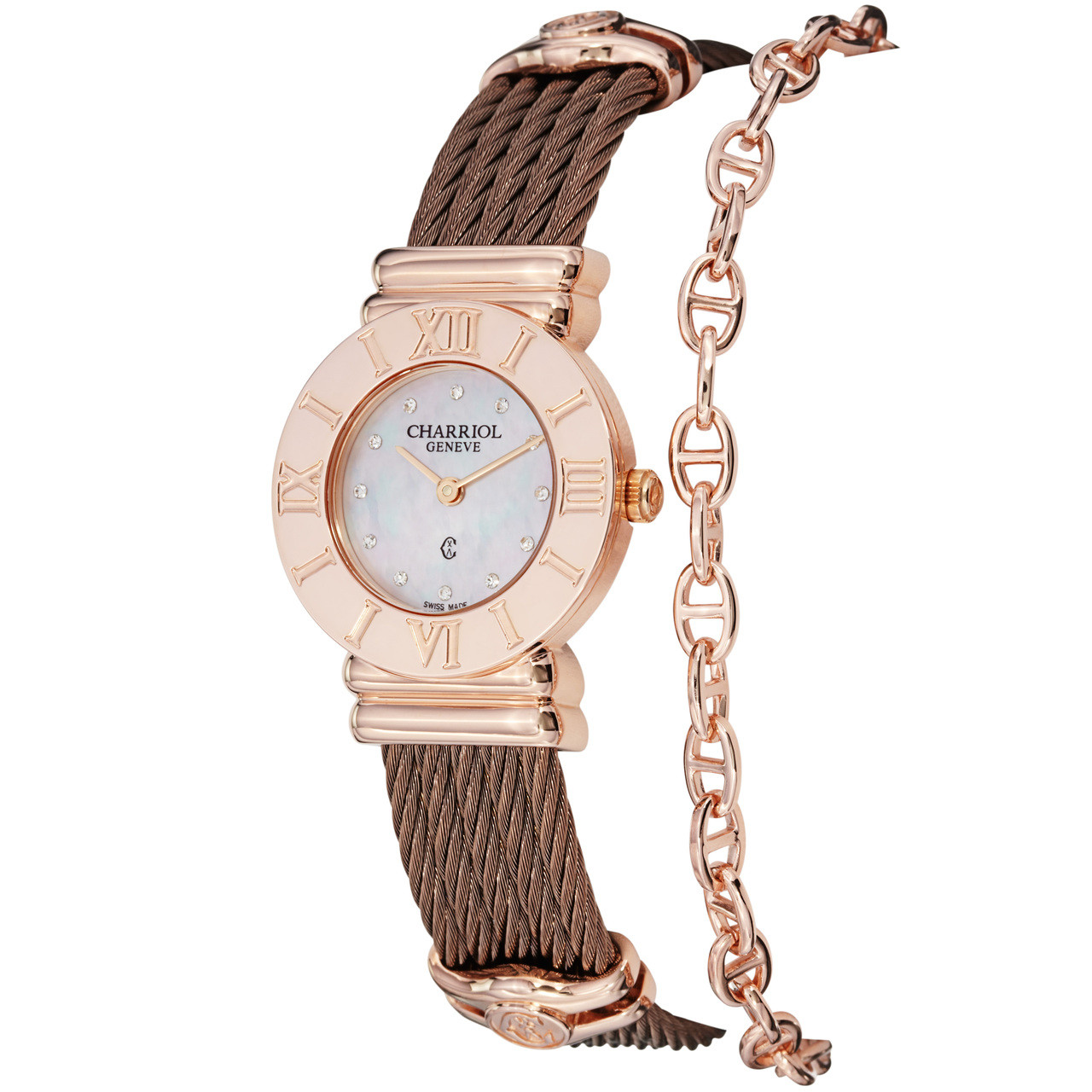 Bronze Steel Quartz Watch Genevex Japan Quartz Watch Stainless Steel Bronze and Silver  main image 2