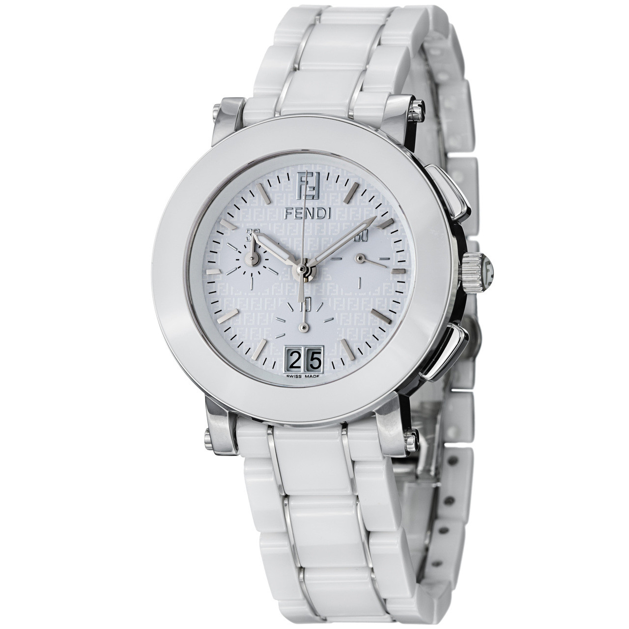 Fendi White Ceramic Chronograph Swiss Made Watch F662140 38mm Fendi Ceramic Watch - 6600G // F662140 | The RealReal main image 2